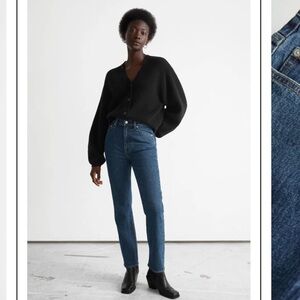 & Other Stories High-Rise Straight Jeans in Dark Blue